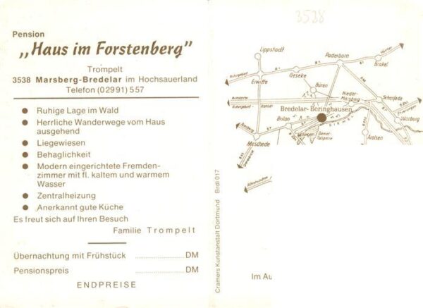 Bredelar Pension Haus im Forstenberg Gastraeume – Bild 2