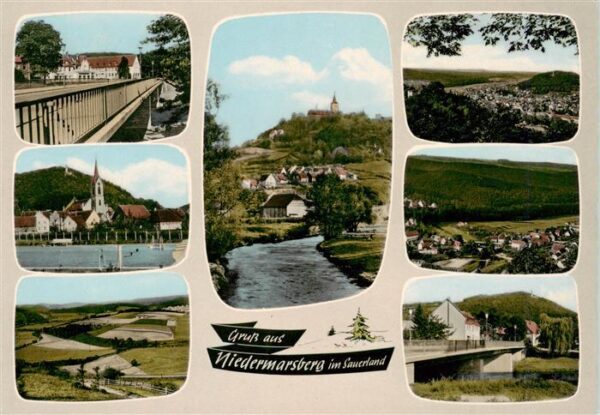 Niedermarsberg Teilansichten Landschaftspanorama