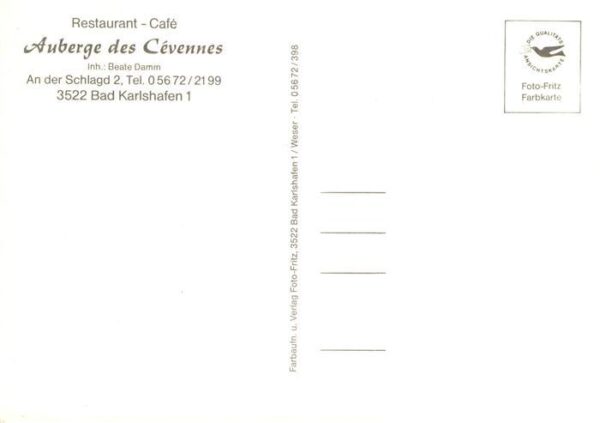 Bad Karlshafen Restaurant Café Auberge des Cévennes – Bild 2