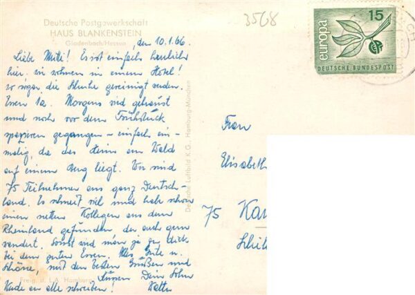 Gladenbach Fliegeraufnahme Dt Postgewerkschaft Erholungsheim Haus Blankenstein – Bild 2