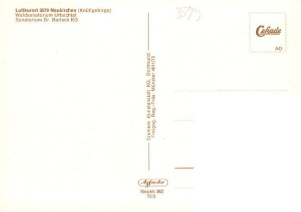 Neukirchen Knuellgebirge Waldsanatorium Urbachtal Sanatorium Dr Bartsch – Bild 2