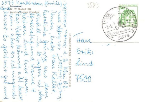 Neukirchen Knuellgebirge Waldsanatorium Urbachtal und Klinik Dr Bartsch KG Flieg – Bild 2