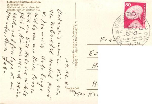 Neukirchen Knuellgebirge Waldsanatorium Urbachtal und Klinik Dr Bartsch KG Flieg – Bild 2