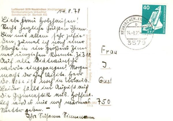 Neukirchen Knuellgebirge Waldsanatorium Urbachtal und Klinik Dr Bartsch KG Flieg – Bild 2