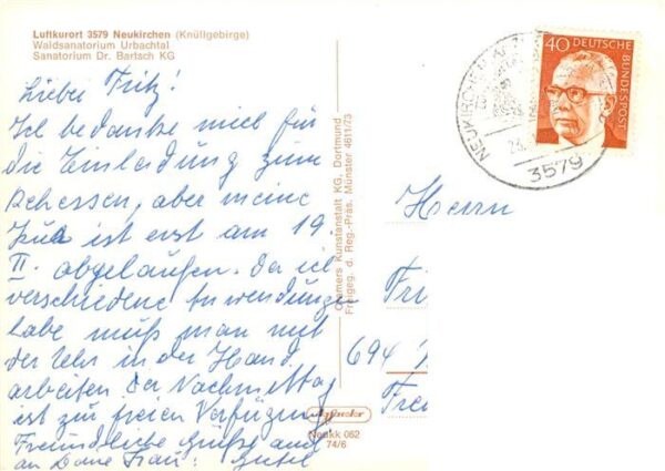 Neukirchen Knuellgebirge Waldsanatorium Urbachtal und Klinik Dr Bartsch KG Flieg – Bild 2