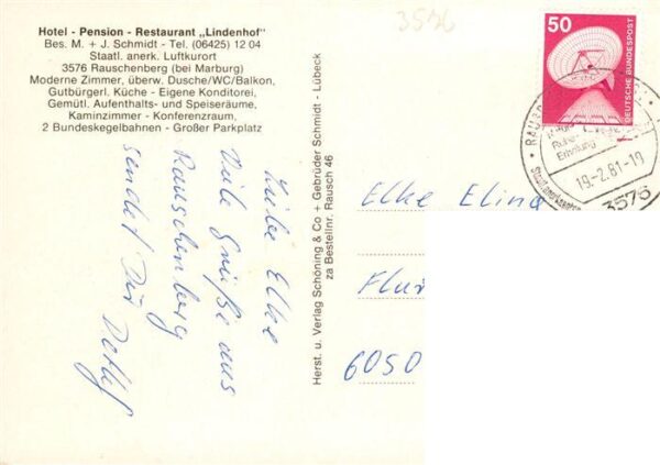 Rauschenberg Hessen Hotel Pension Restaurant Lindenhof Gastraeume Bar – Bild 2