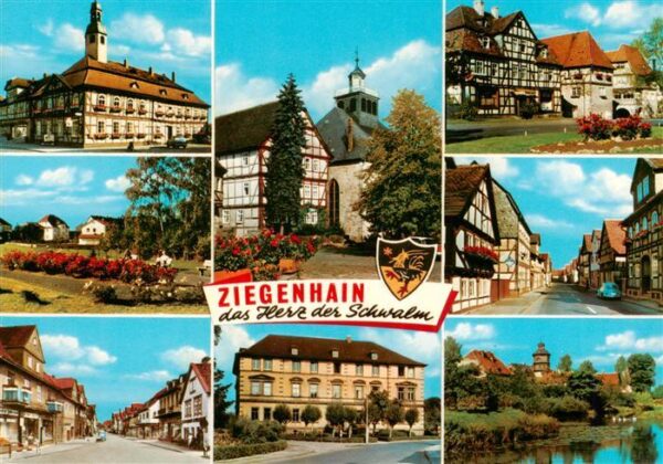Ziegenhain Hessen Teilansichten Stadtzentrum Fachwerkhaeuser Partie am Wasser