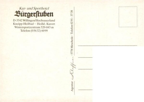 Willingen Sauerland Kur- und Sporthotel Buergerstuben Restaurant Fremdenzimmer – Bild 2