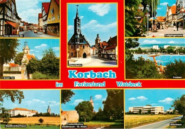 Korbach Stadtzentrum Enser Tor Krankenhaus Freilichtbuehne Stechbahn Fussgaenger