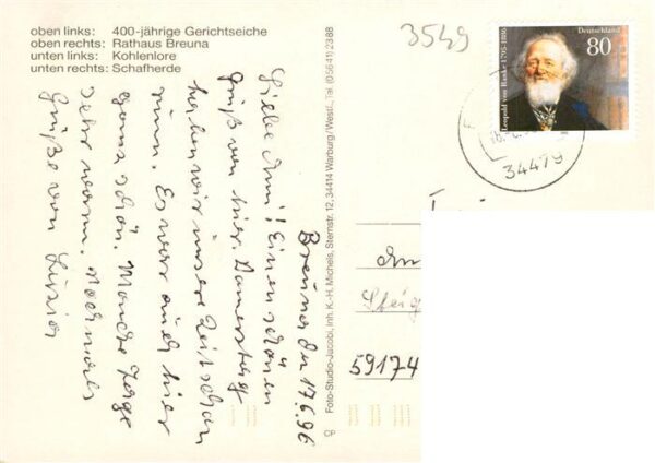 Breuna Hessen Landschaftspanorama Rapsfeld Schafherde 400jaehrige Eiche Rathaus – Bild 2