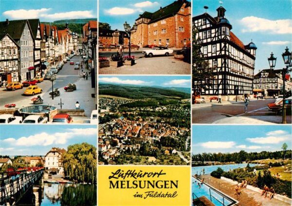 Melsungen Fulda Panorama Luftkurort Freibad Altstadt Fachwerkhaeuser