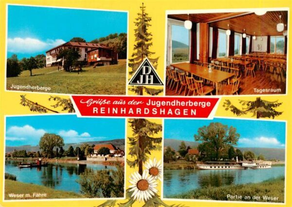 Reinhardshagen Jugendherberge Tagesraum Weser Faehre Weserpartie