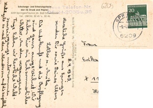 Springen Heidenrod Taunus Schulungs und Erholungsheim Springen der IG Druck und – Bild 2