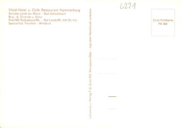 Lorch Rheingau Waldhotel Gasthaus Kammerburg im Wispertal – Bild 2