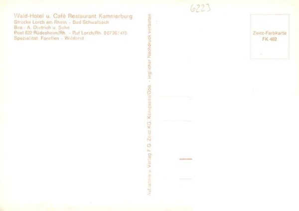 Lorch Rheingau Waldhotel Cafe Restaurant Kammerburg im Wispertal – Bild 2