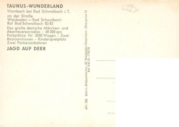 Wambach Bad Schwalbach Taunus Taunus Wunderland Jagd auf Deer – Bild 2