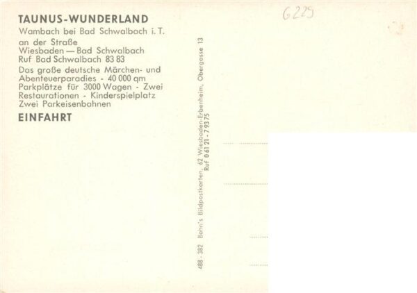 Wambach Bad Schwalbach Taunus Taunus Wunderland Eingang – Bild 2