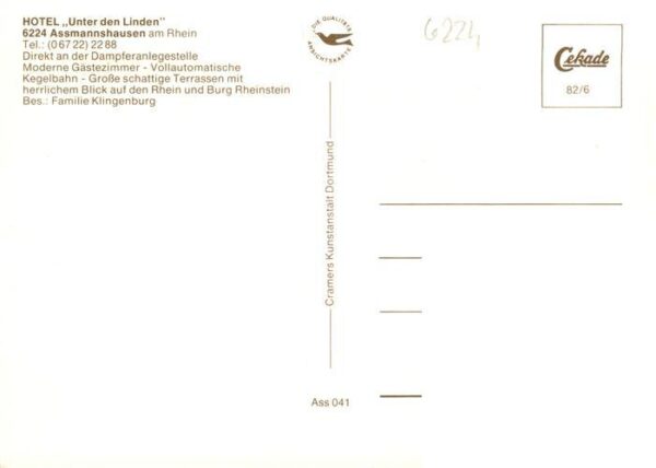 Assmannshausen Rhein Hotel Unter den Linden – Bild 2