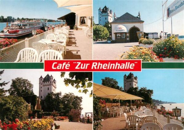 Eltville Rhein Cafe Zur Rheinhalle Anlegestelle Terrasse