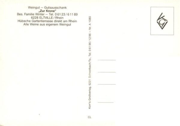 Eltville Rhein Weingut Gutsausschank Zur Krone Gaststube Terrasse – Bild 2