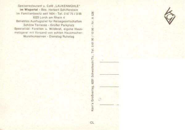 Lorch Rheingau Restaurant Cafe Laukenmuehle im Wispertal Gastraeume Terrasse Bar – Bild 2