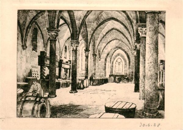 Eberbach Rheingau Eltville Kloster Eberbach Inneres Zeichnung