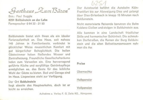 Balduinstein Gasthaus Zum Baeren Gastraeume Lahnpartie – Bild 2