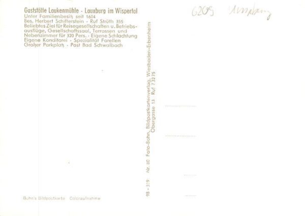 Lauxburg Wispertal Gaststaette Laukenmuehle im Wispertal – Bild 2