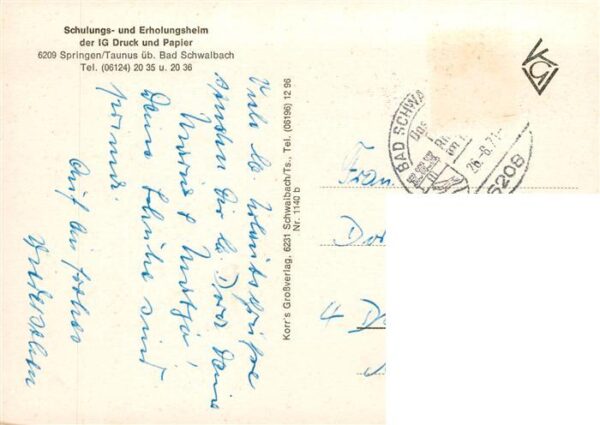 Springen Heidenrod Taunus Schulungs und Erholungsheim Springen der IG Druck und – Bild 2