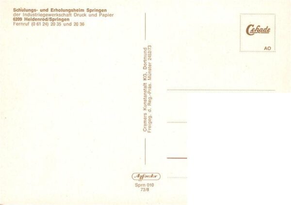Springen Heidenrod Taunus Schulungs und Erholungsheim Springen der IG Druck und – Bild 2