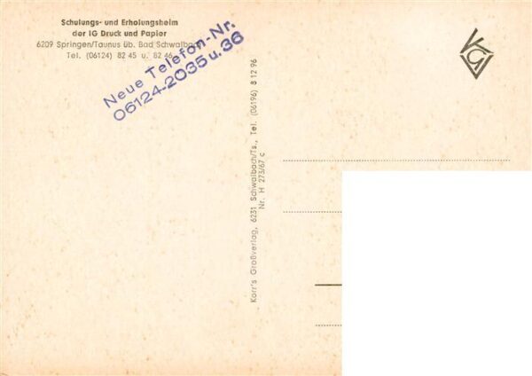 Springen Heidenrod Taunus Schulungs und Erholungsheim Springen der IG Druck und – Bild 2
