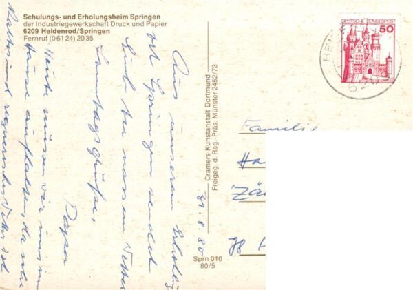 Springen Heidenrod Taunus Schulungs und Erholungsheim Springen der IG Druck und – Bild 2