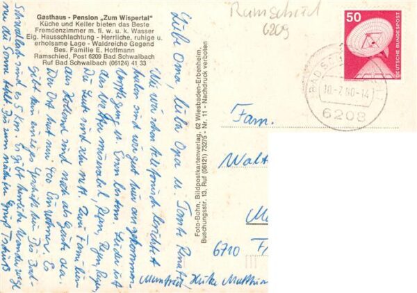 Ramschied Gasthaus Pension Zum Wispertal Gastraum Bar Pavillon Waldpartie – Bild 2