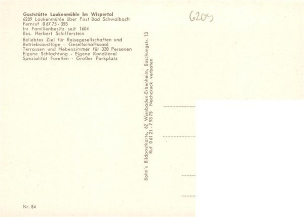 Lauxburg Wispertal Gaststaette Laukenmuehle im Wispertal – Bild 2