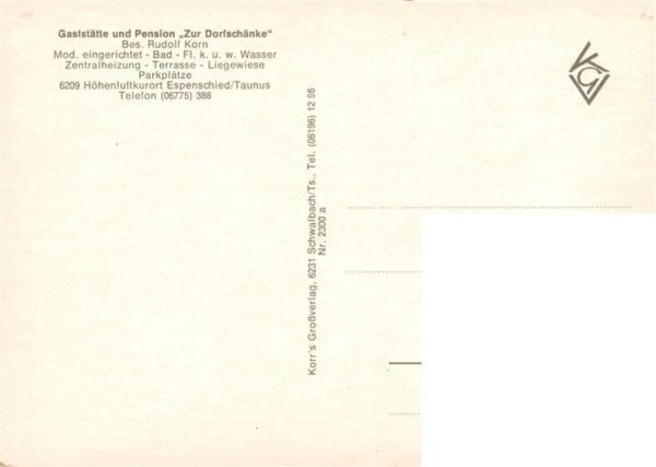 Espenschied Lorch Gaststaette Pension Zur Dorfschaenke Werkerbachtal Wispertal E – Bild 2