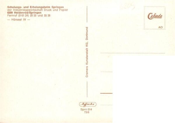 Springen Heidenrod Taunus Schulungs und Erholungsheim Springen der IG Druck und – Bild 2