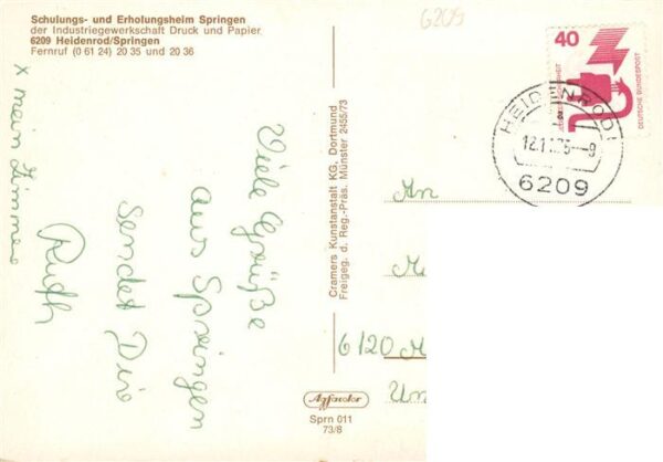 Springen Heidenrod Taunus Schulungs und Erholungsheim Springen der IG Druck und – Bild 2