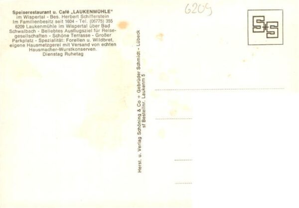 Laukenmuehle Bad Schwalbach Restaurant Cafe  Laukenmuehle im Wispertal Jagdzimme – Bild 2