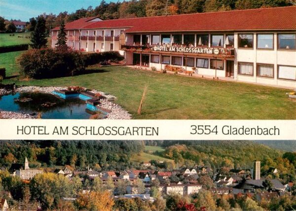Gladenbach Hotel am Schlossgarten Parkanlagen Stadtpanorama
