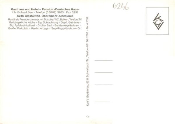 Oberems Glashuetten Taunus Gasthaus Hotel Pension Deutsches Haus Gastraeume Kege – Bild 2