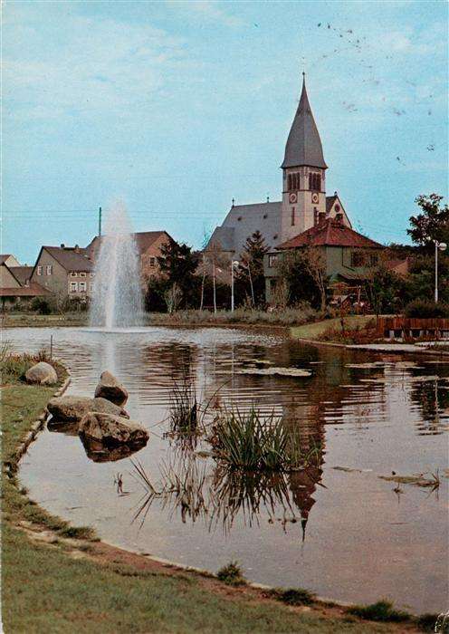 Hattersheim Main Kirche Mainpartie