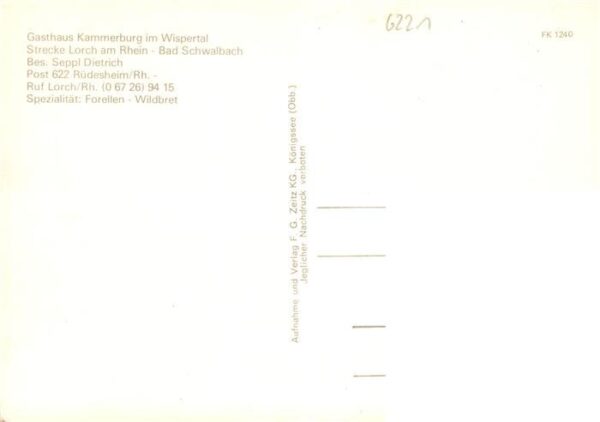 Ruedesheim am Rhein Kammerburg im Wispertal Gastraeume Park – Bild 2