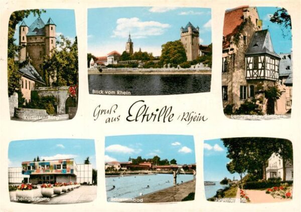 Eltville Rhein Burg Rheinpartie Langwerth von Simmern Schwimmbad Rheingauhalle J