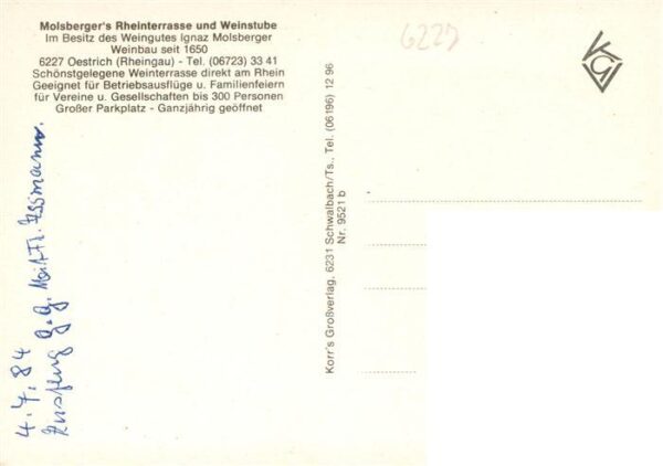 Oestrich-Winkel Rheinterrase Molsberger Gastraeume – Bild 2