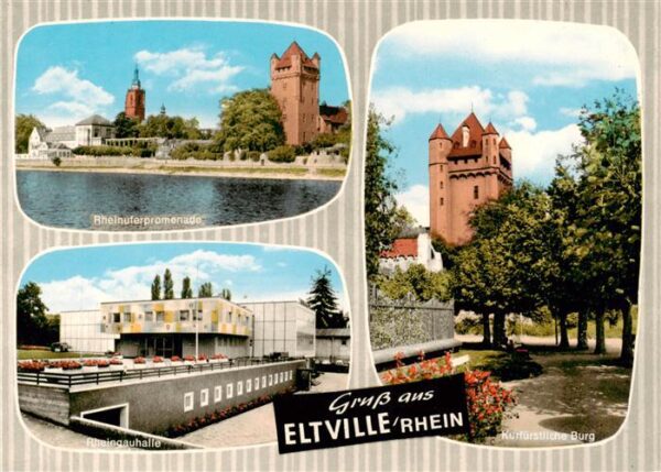 Eltville Rhein Rheinuferpromenade Rheingauhalle Kurfuerstliche Burg