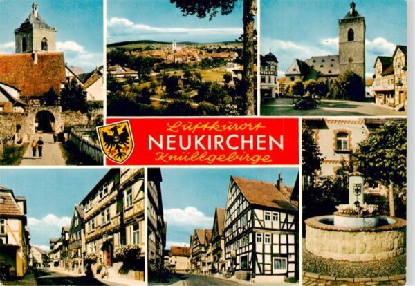 Neukirchen Knuellgebirge Schloss Eingang Panoram Kirche Strassenpartien Brunnen