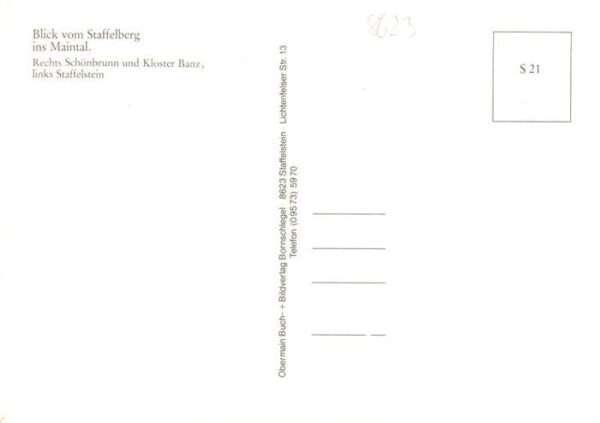 Staffelstein Blick vom Staffelberg mit Schoenbrunn und Kloster Banz Portrait Vik – Bild 2