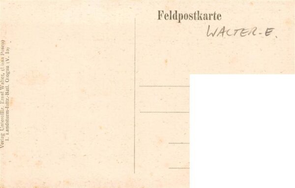 Walter E. Kuenstlerkarte Landsturm Glogau – Bild 2