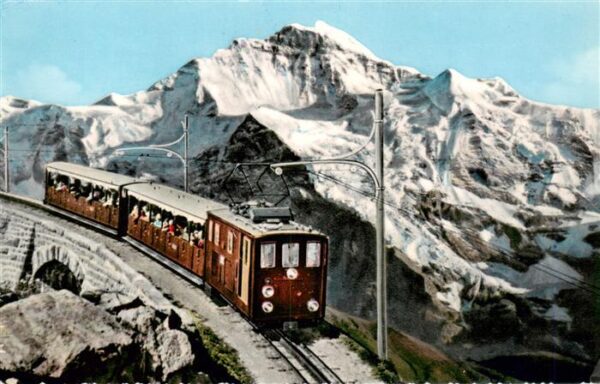 Verlag Photoglob Zuerich Nr. 81 Schynige Platte-Bahn Jungfrau