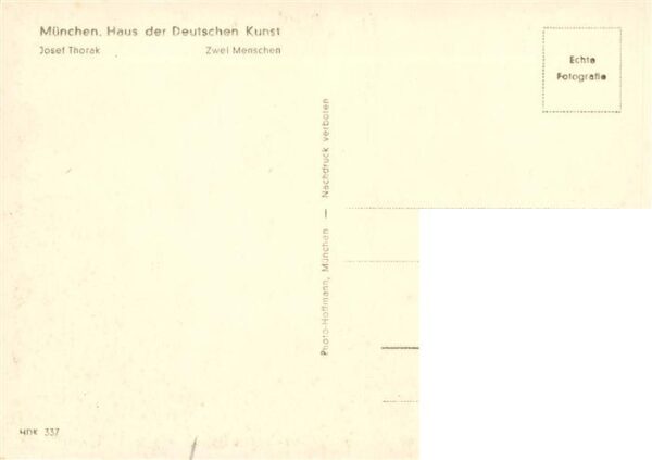 Haus der Deutschen Kunst Verlag HDK Nr. 337 Zwei Menschen Josef Thorak – Bild 2